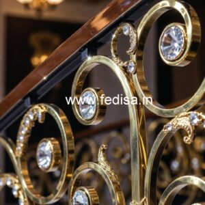 Stylish Staircase Brass Crystal Designs CR-6738