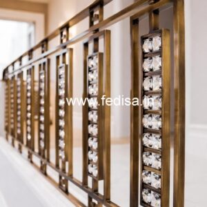 Luxury Staircase Railings with Crystal Brass CR-6755