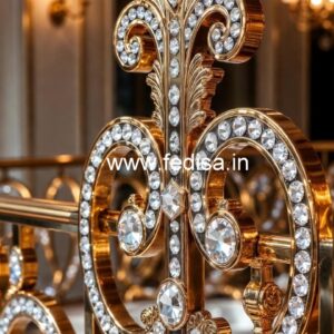 Stylish Crystal Brass Railing Designs CR-6758