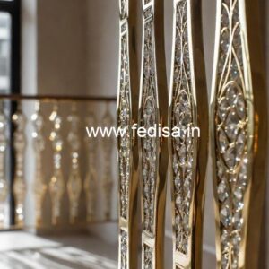 Elegant Luxury Stair Railings Brass Crystal CR-6782