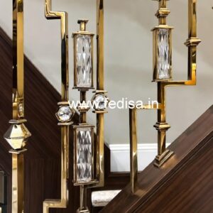 Elegant Brass Crystal Railing with LED Lighting CR-6790