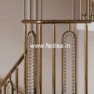 Designer Brass Crystal Stair Railings for Villas CR-6795