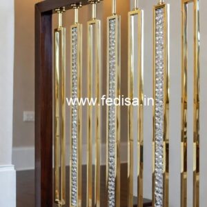 Luxury Staircase with Brass Crystal Railing CR-6805