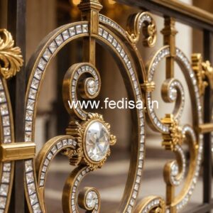 Premium Crystal Brass Stair Railings CR-6811