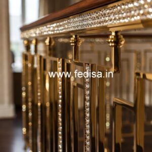 Elegant Brass Crystal Railings for Staircases CR-6812