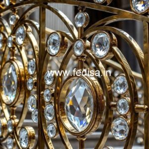 Elegant Stair Railings with Brass Crystal CR-6825