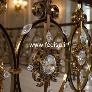 Elegant Brass Crystal Railings with Lighting CR-6832