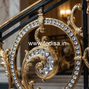 Modern Brass Crystal Stair Railings CR-6833