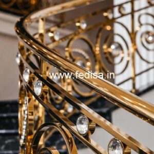 Luxury Brass Crystal Staircase Designs CR-6842