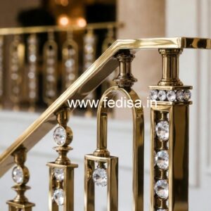 Elegant Interior Brass Crystal Railings CR-6855