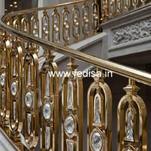 Designer Brass Crystal Railings for Apartments CR-6862
