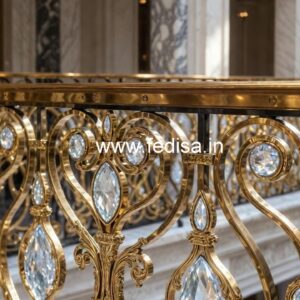 Elegant Brass Crystal Railings for Interiors CR-6864