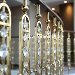 Stylish Brass Crystal Railings for Duplex Homes CR-6865