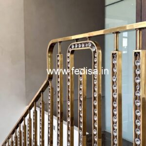 Designer Brass Crystal Railings for Home Projects CR-6872