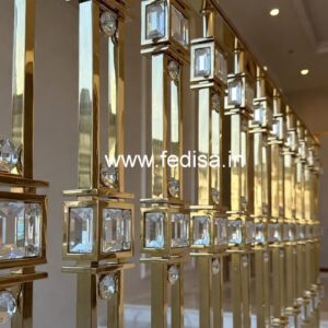 Elegant Brass Crystal Railings for Modern Homes CR-6878