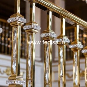 Elegant Brass Crystal Railings for Home Interiors CR-6882