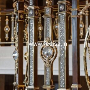 Elegant Staircase Brass Crystal Designs CR-6903