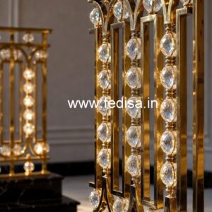 Premium Brass Crystal Railings for Apartments CR-6904