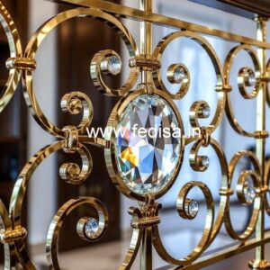 Elegant Brass Crystal Railings for Staircase CR-6909