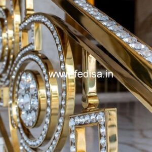 Elegant Brass Crystal Railings with Glass CR-6917