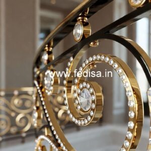 Modern Brass Crystal Railing Designs 2048 CR-6940