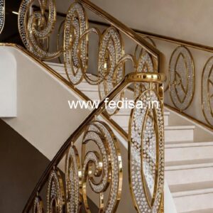 Premium Brass Crystal Railings for Duplex Homes CR-6945
