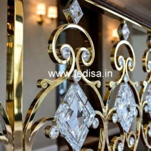 Elegant Brass Crystal Railings for Luxury Interiors CR-6952