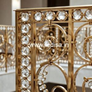 Designer Brass Crystal Railings for Interior Design CR-6954