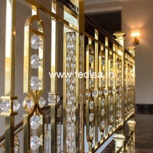 Elegant Brass Crystal Railings for Modern Interiors CR-6964