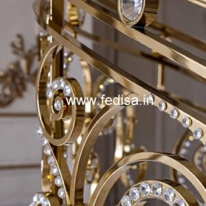 Top Brass Crystal Staircase Designs for Interiors CR-6966
