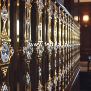 Elegant Brass Crystal Railings for Architecture CR-6982