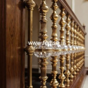 Elegant Brass Crystal Railings for Grand Staircases CR-6986