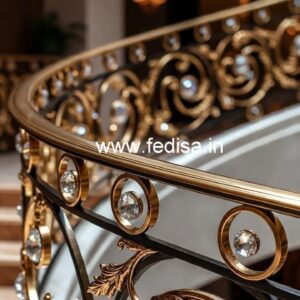 Stylish Brass Crystal Railings for Modern Homes CR-6990
