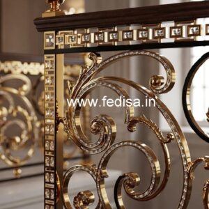 Elegant Brass Crystal Stair Railing Designs CR-6992