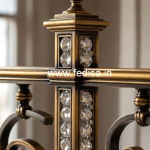 Premium Brass Crystal Railing Designs for Villas CR-6996