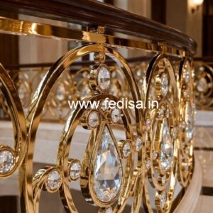 Artistic Brass Crystal Staircase Railings CR-7011