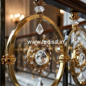 High-End Staircase Brass Crystal Designs CR-7022