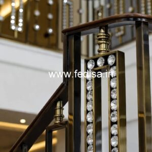 Stylish Brass Crystal Stair Railings CR-7026