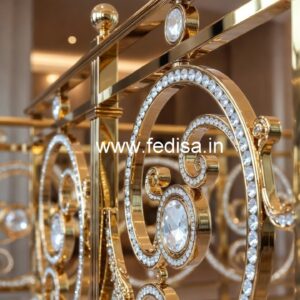 Golden Brass Crystal Railing Designs CR-7027