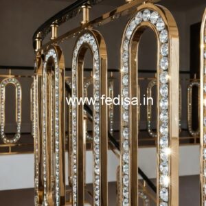 Luxury Brass Railings with Crystal Detailing CR-7029