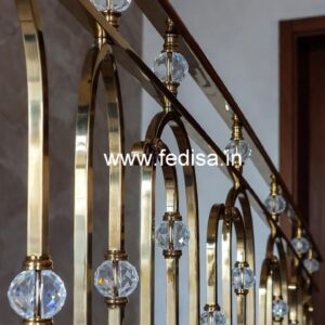 Elegant Crystal Embedded Brass Railings CR-7030