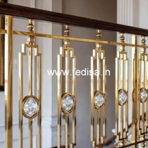 Luxury Interior Decor with Brass Crystal Railings CR-7034