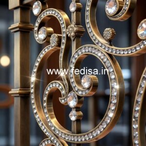 Modern Glass Brass Crystal Railings CR-7041