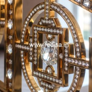 Modern Royal Brass Crystal Railings CR-7049