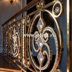 Brass Crystal Railings for Luxury Apartments CR-7054