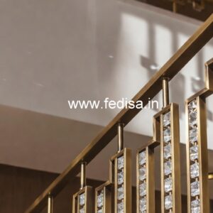 Luxury Staircase Railings with Crystal Brass CR-7059