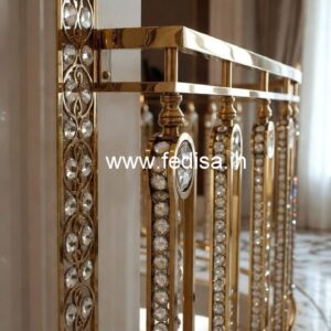 Brass Crystal Railing with Marble Stairs CR-7068