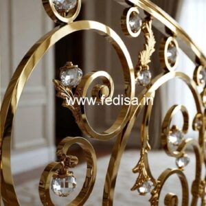 Brass Crystal Railing Design for Luxury Staircase CR-7093