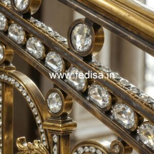 Elegant Crystal Brass Railing Designs CR-7106