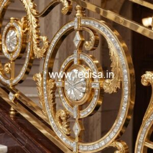 Luxury Staircase with Brass Crystal Railing CR-7109